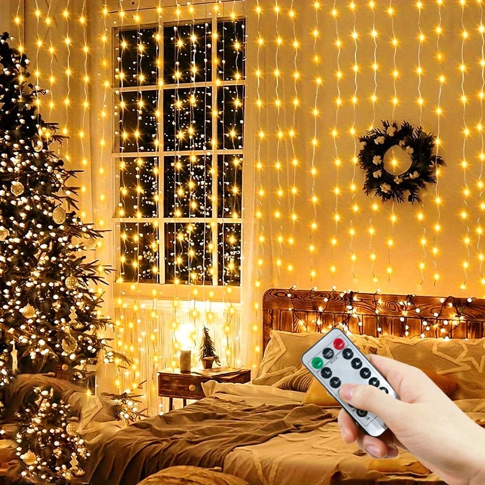 Luces de cortina USB con cable de cobre y control remoto