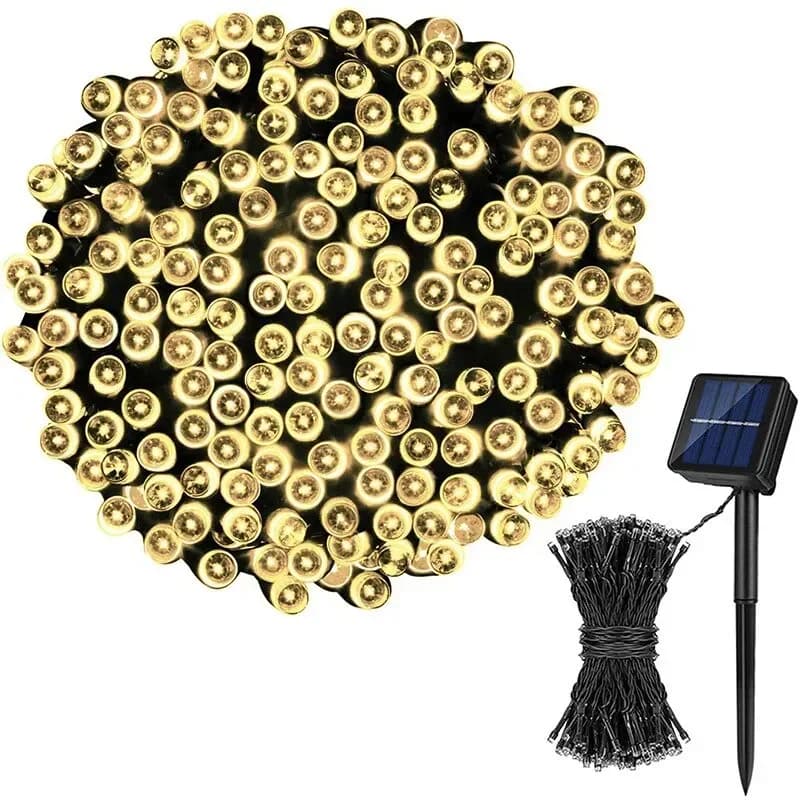 Guirnalda de luces LED solares en forma de estrella, impermeable