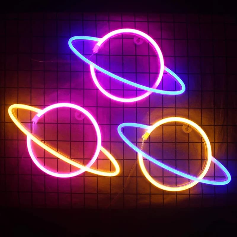 Letrero de Neón Rayo, Luz LED de Pared USB/Pila