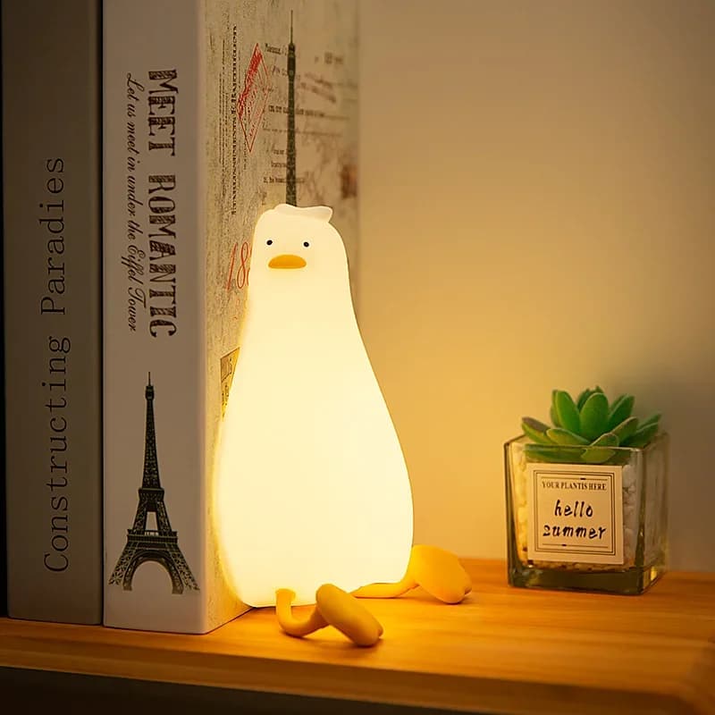 Luz nocturna de pato de silicona recargable