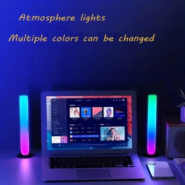 Luz de escritorio RGB recargable por USB con sensor de ritmo musical