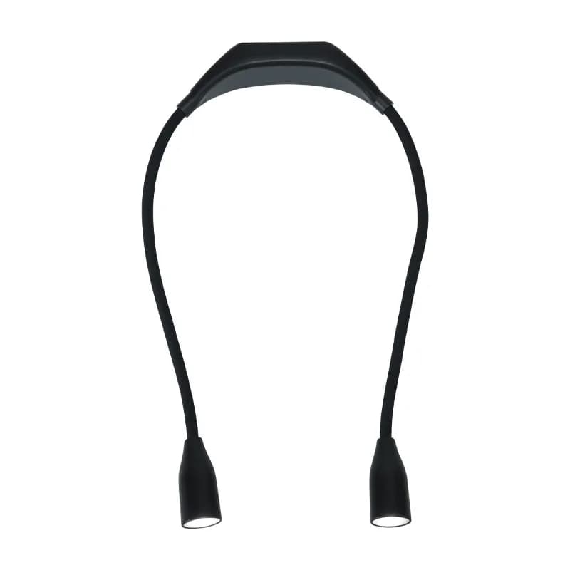 Luz de lectura portátil LED con cuello flexible, 3 colores