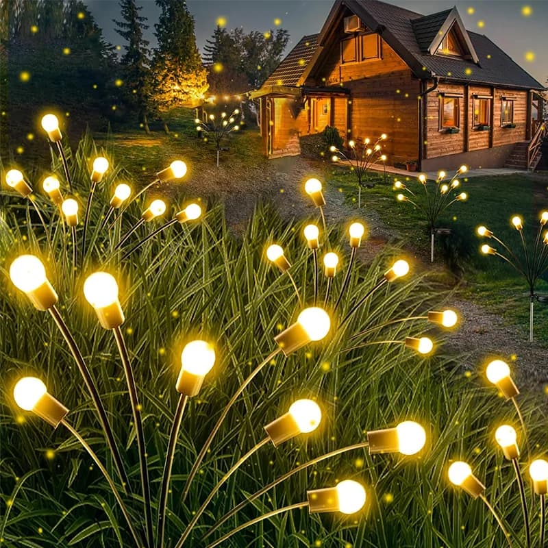 Luces solares de luciérnagas para jardín, impermeables