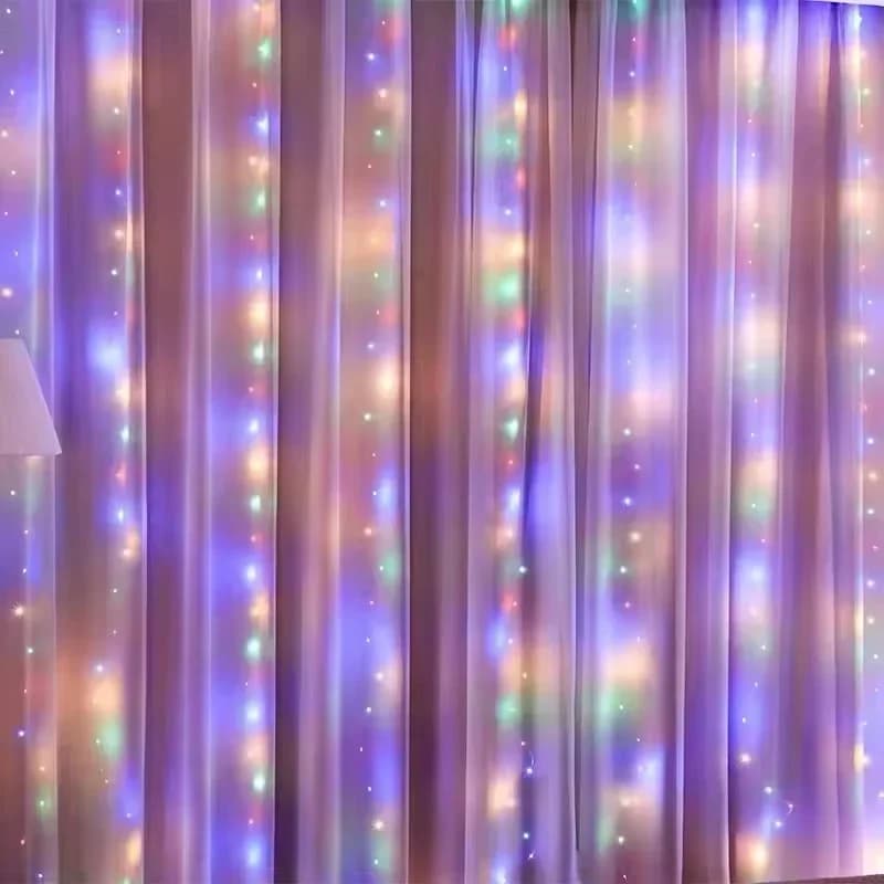Cortina de Luces Hadas USB con Mando, Tira LED Cable de Cobre